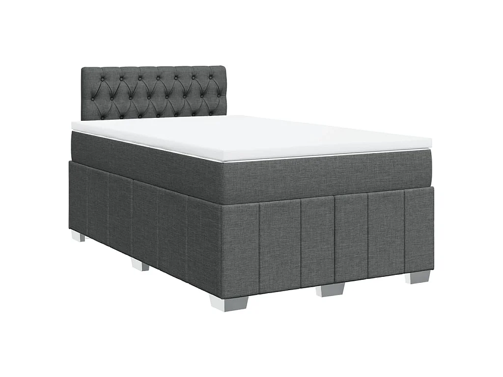 Boxspringbett mit Matratze Dunkelgrau 120x190 cm Stoff