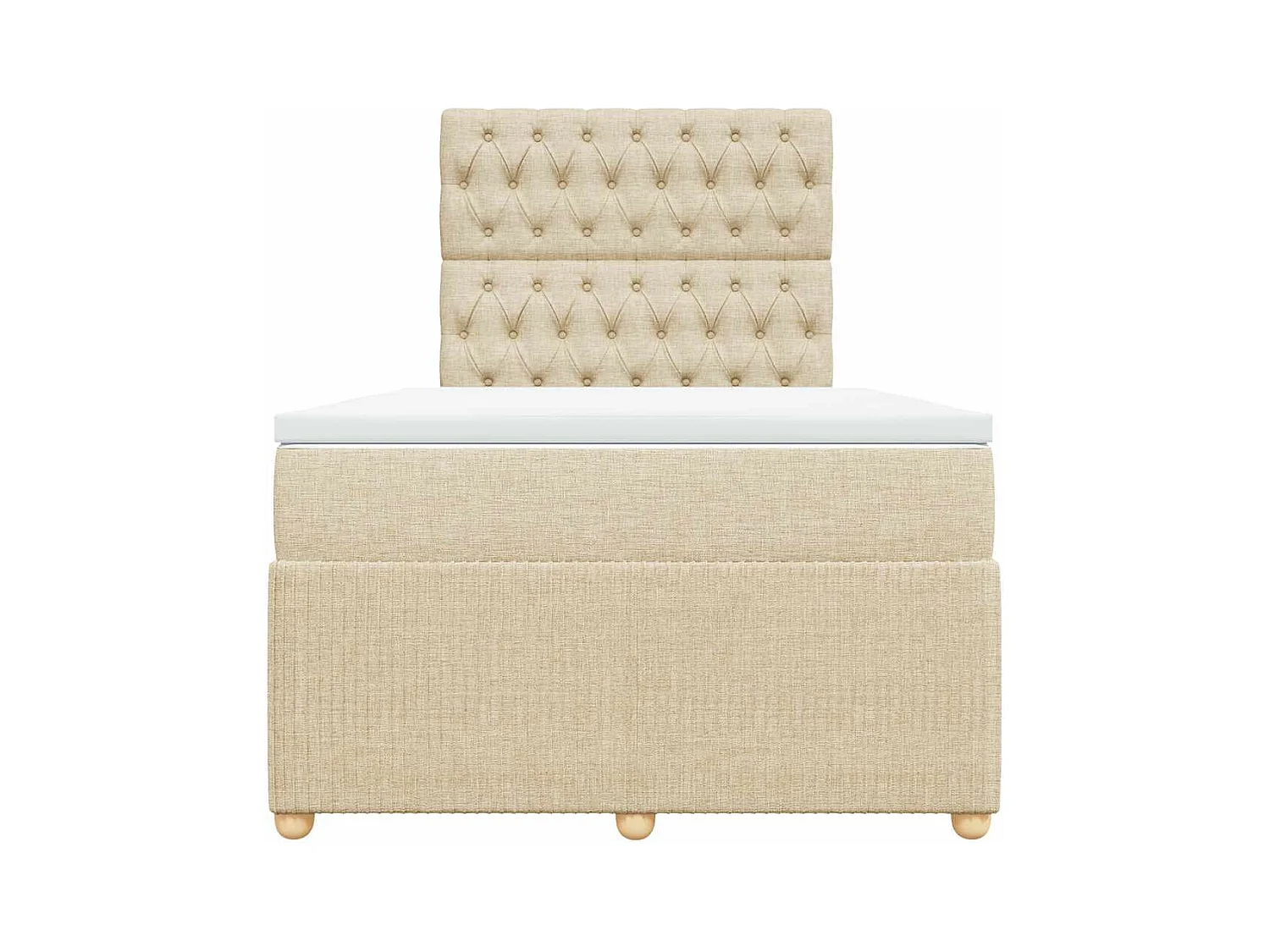 Sommier à lattes de lit avec matelas crème 120x190 cm tissu