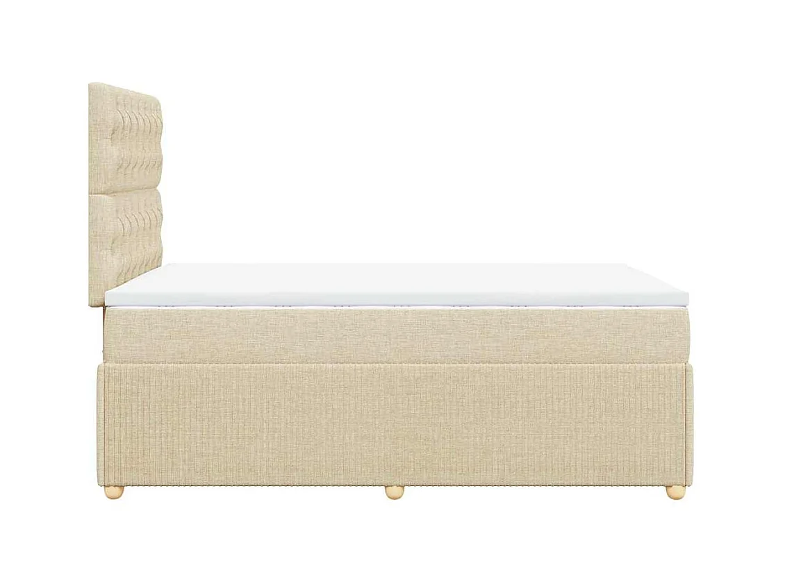 Sommier à lattes de lit avec matelas crème 120x190 cm tissu