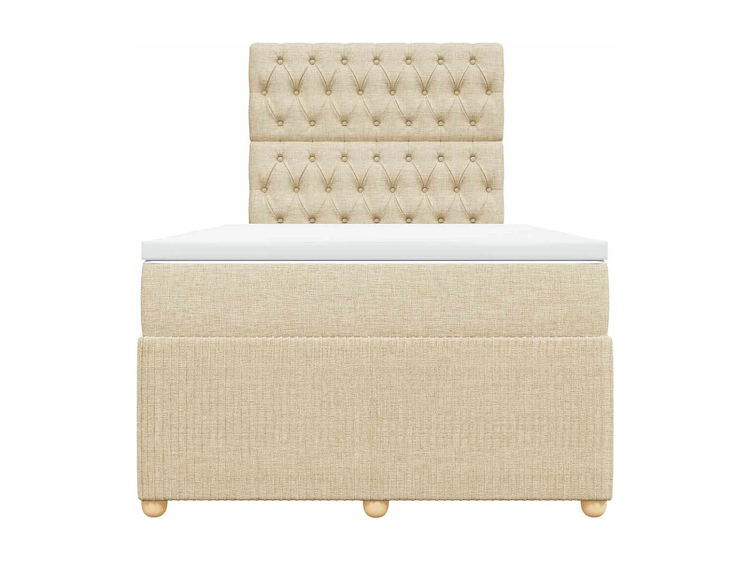 Sommier à lattes de lit avec matelas crème 120x190 cm tissu