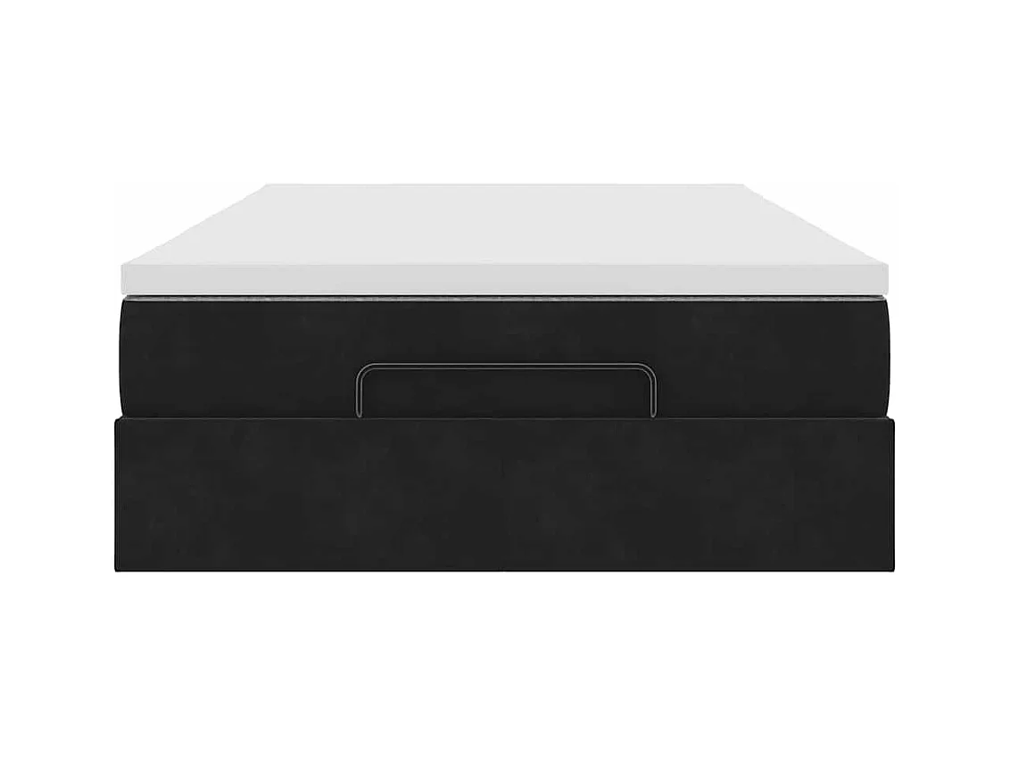 Ottoman-Bett mit Matratze Schwarz 120x200 cm Samt