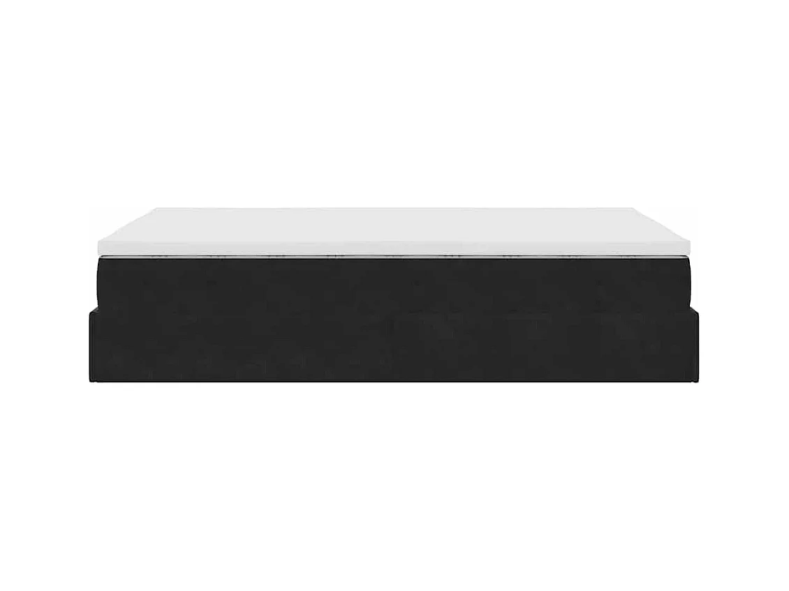 Ottoman-Bett mit Matratze Schwarz 120x200 cm Samt