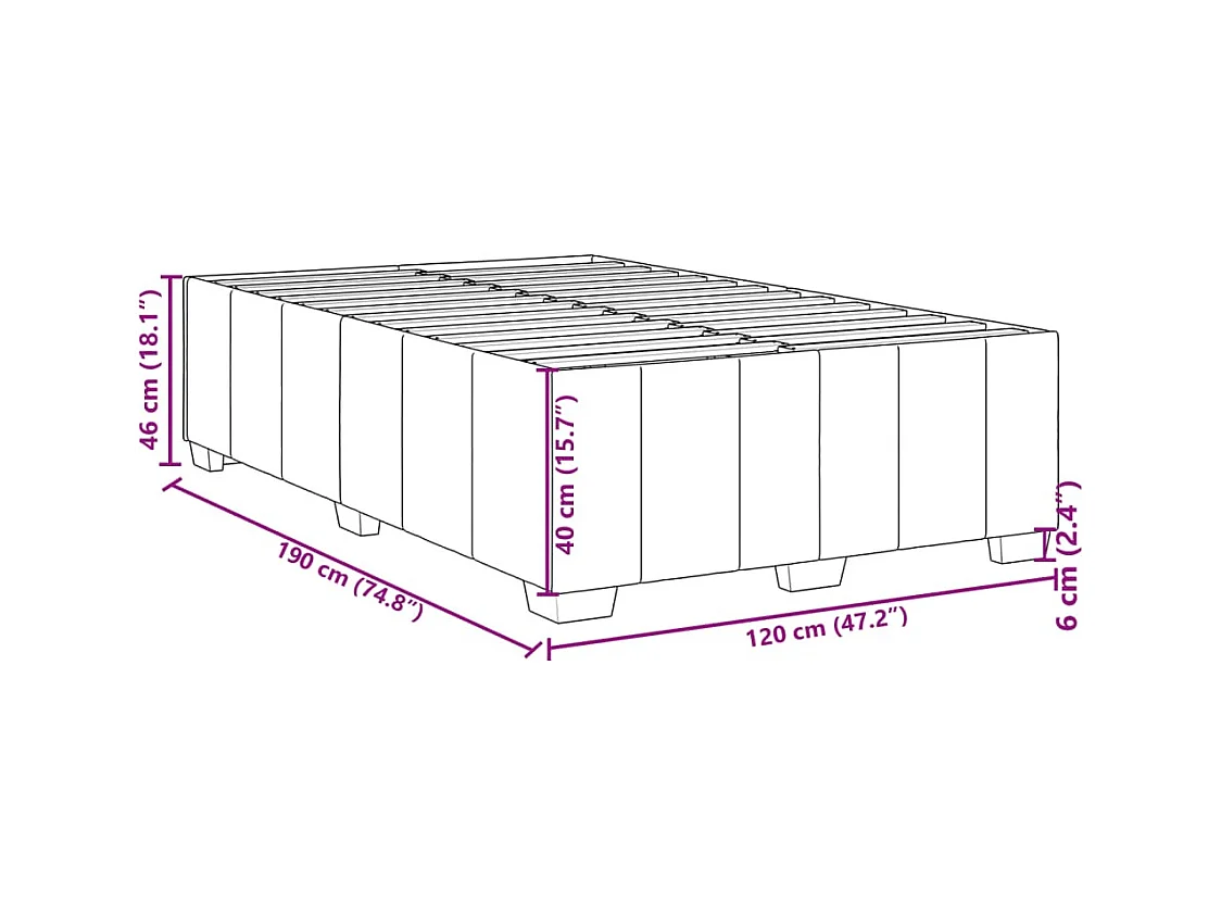 Bedframe zonder matras 120x190 cm stof zwart