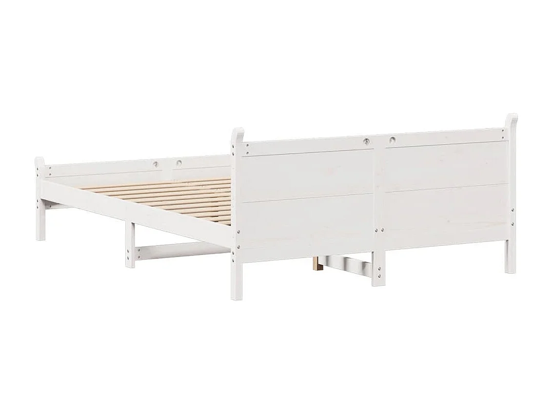 Letto senza Materasso Bianco 120x200 cm Legno Massello di Pino