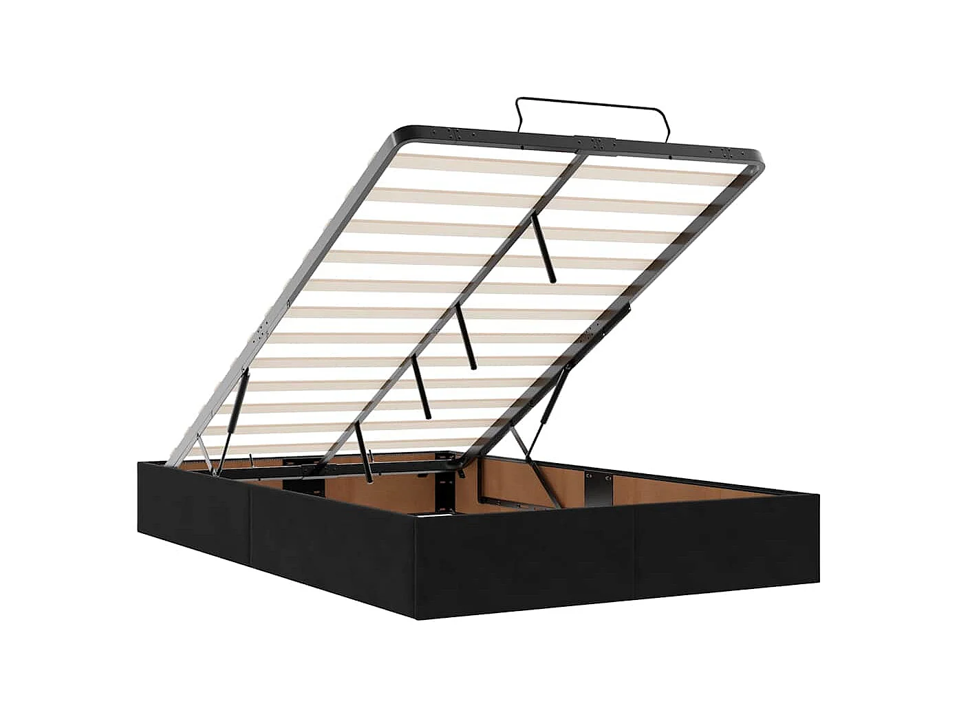 Cadre de lit ottoman avec matelas noir 120x200 cm velours