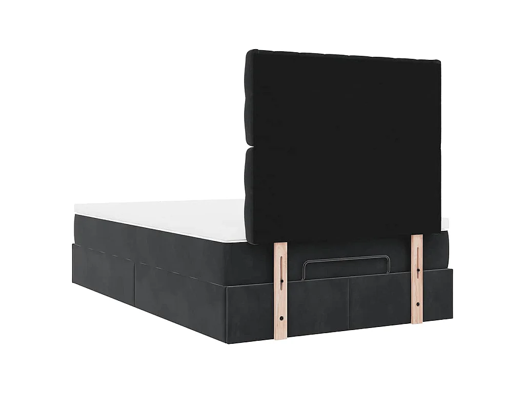 Cadre de lit ottoman avec matelas noir 120x200 cm velours
