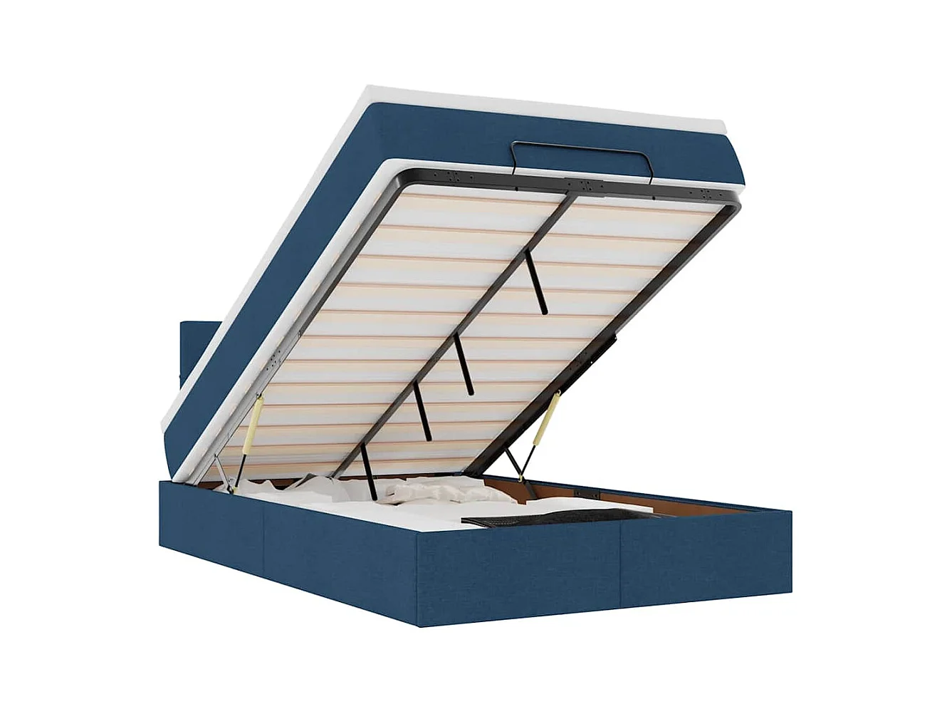 Cama otomana com colchão 120x200 cm tecido azul