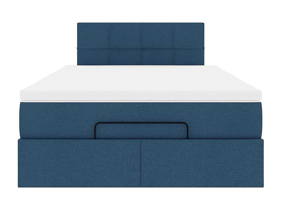 Cama otomana com colchão 120x200 cm tecido azul