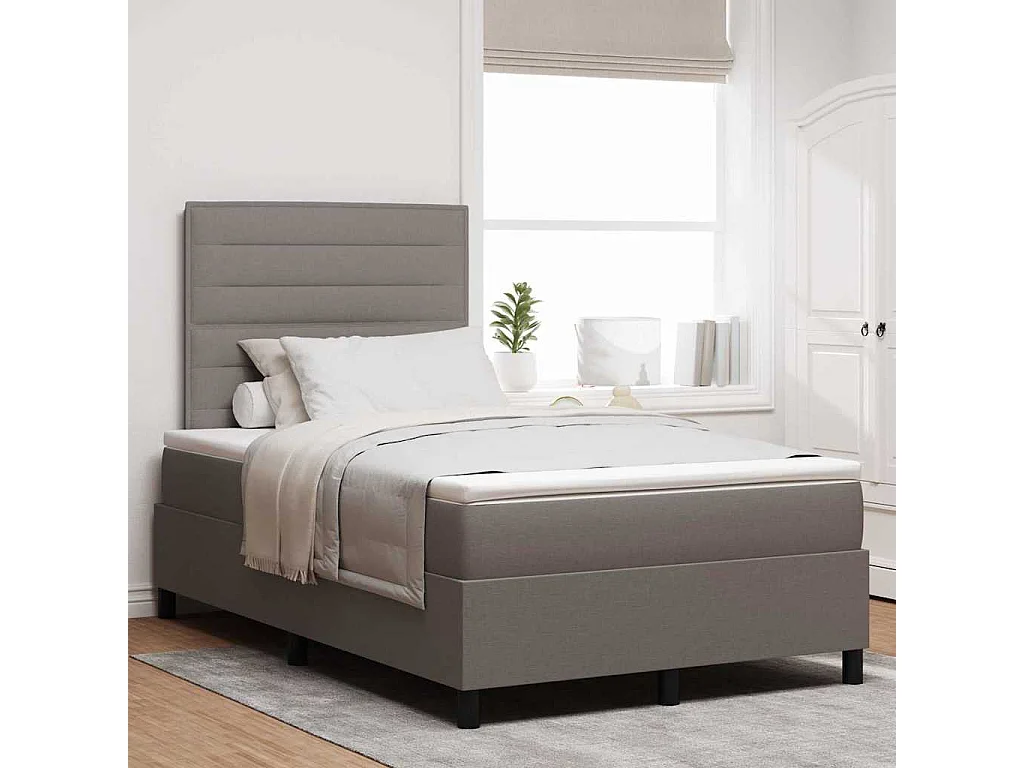Boxspringbett mit Matratze Taupe 120 x 190 cm Stoff