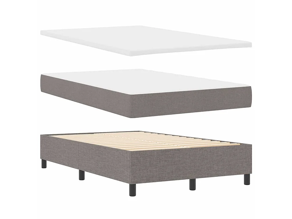 Boxspringbett mit Matratze Taupe 120 x 190 cm Stoff
