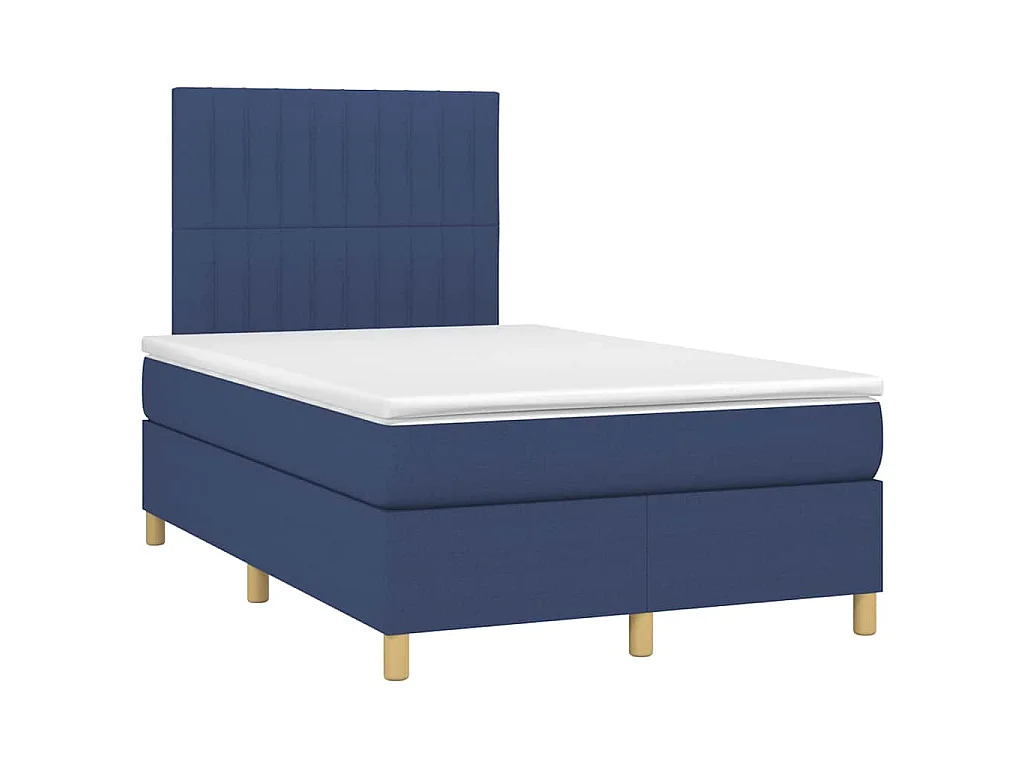 Boxspringbett mit Matratze Blau 120x190 cm Stoff
