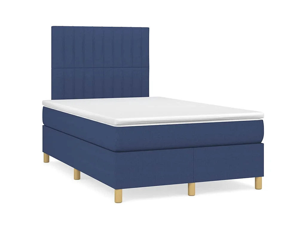 Boxspringbett mit Matratze Blau 120x190 cm Stoff