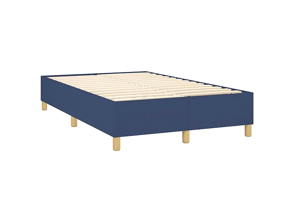 Boxspringbett mit Matratze Blau 120x190 cm Stoff