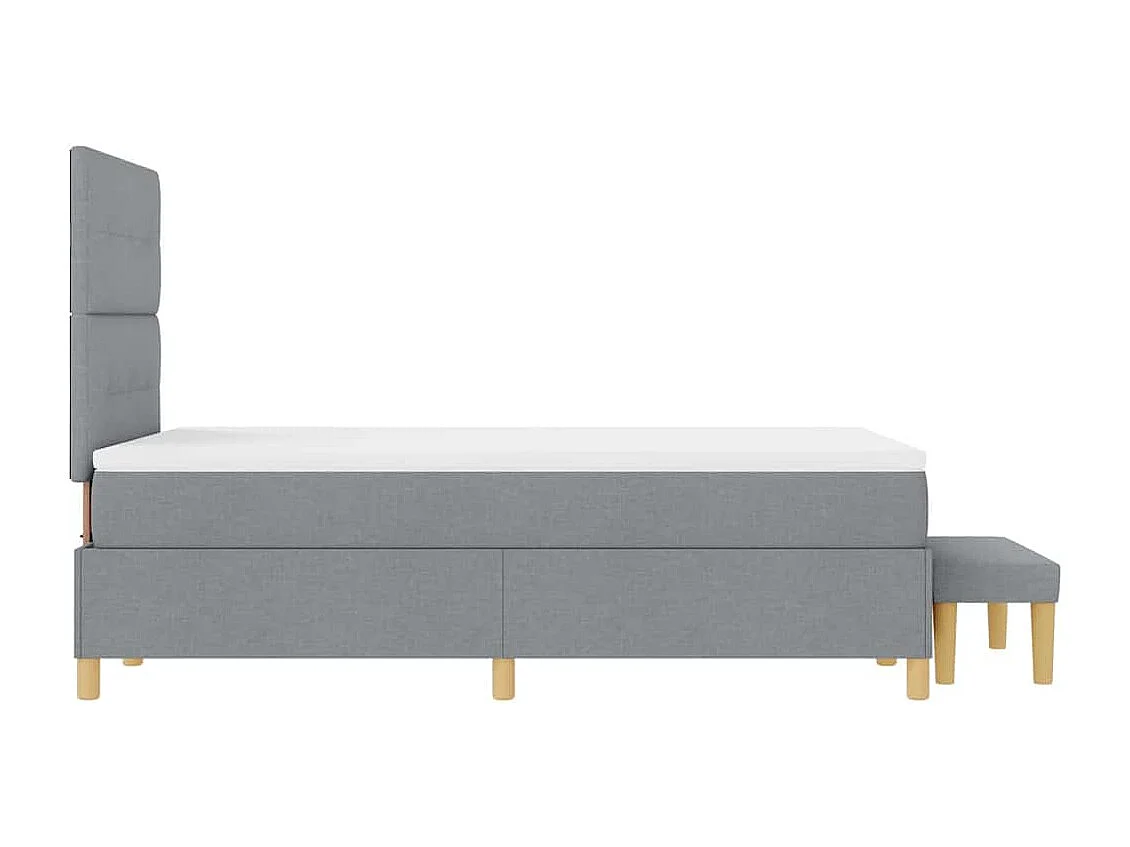 Lit à ressorts avec matelas Gris clair 120 x 190 cm tissu