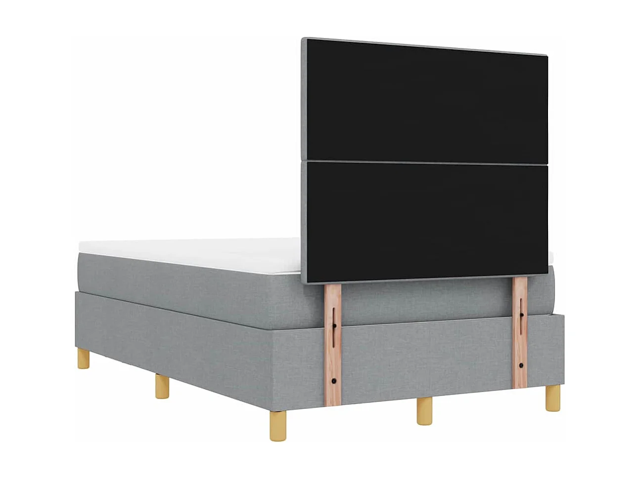 Lit à ressorts avec matelas Gris clair 120 x 190 cm tissu