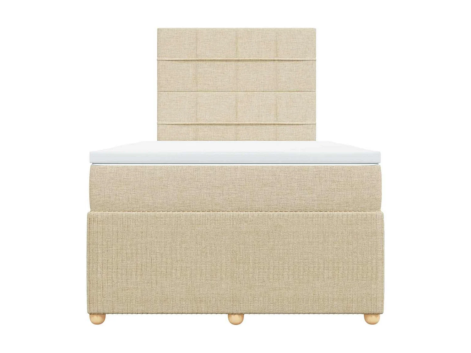 Cama boxspring com colchão 120x190 cm tecido cor creme