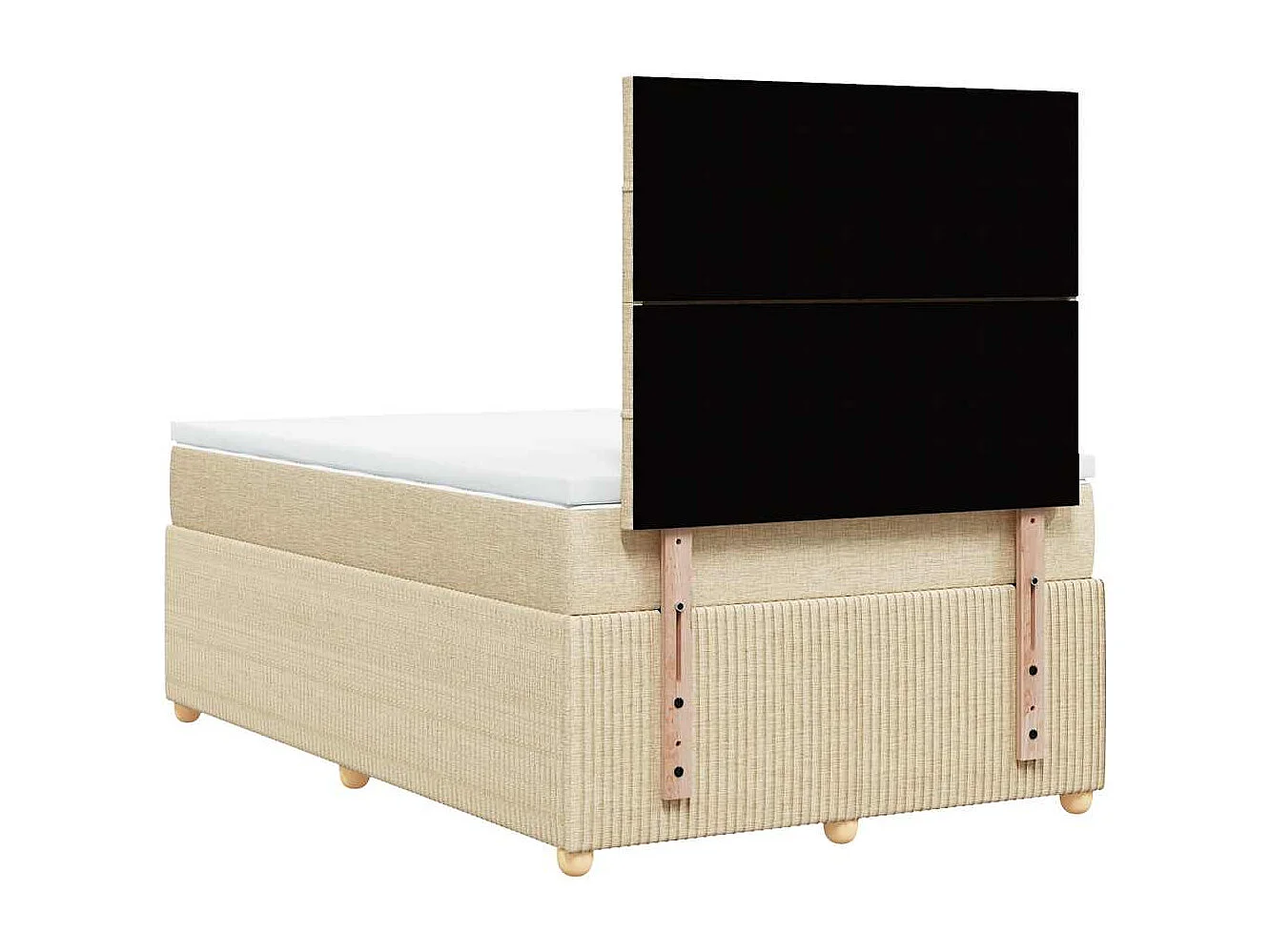 Cama boxspring com colchão 120x190 cm tecido cor creme