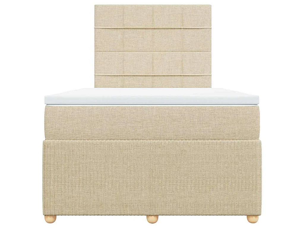 Boxspringbett mit Matratze Creme 120x190 cm Stoff