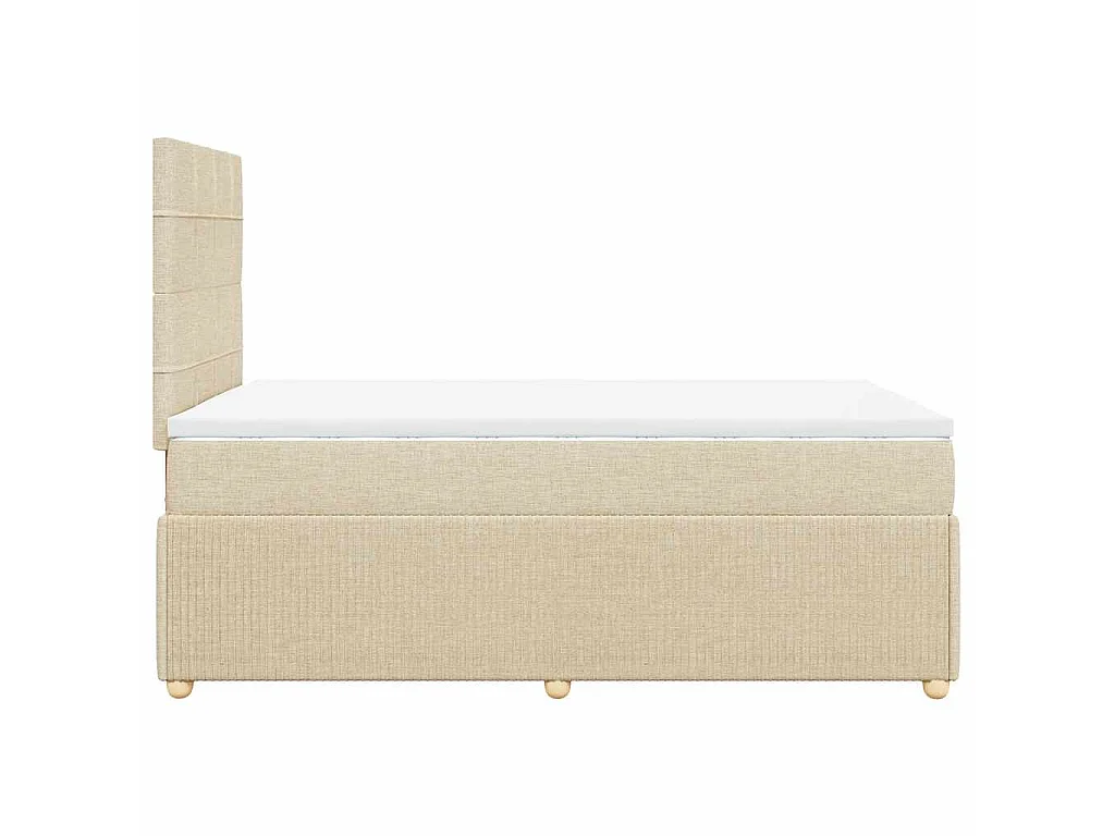 Boxspringbett mit Matratze Creme 120x190 cm Stoff