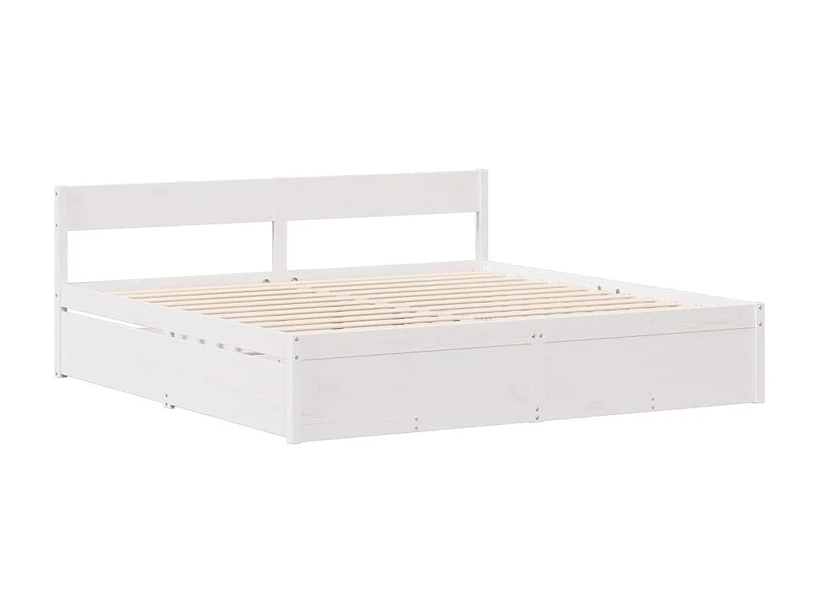 Bedframe zonder matras massief grenenhout wit 120x190 cm