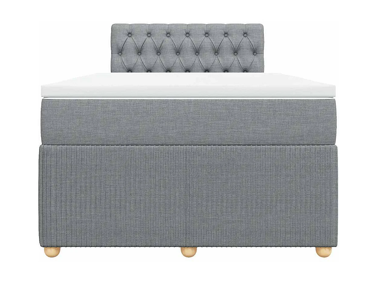 Sommier à lattes de lit et matelas gris clair 120x190 cm tissu