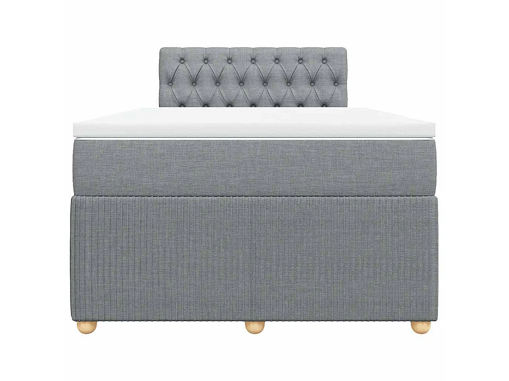 Cama box spring con colchón tela gris claro 120x190 cm