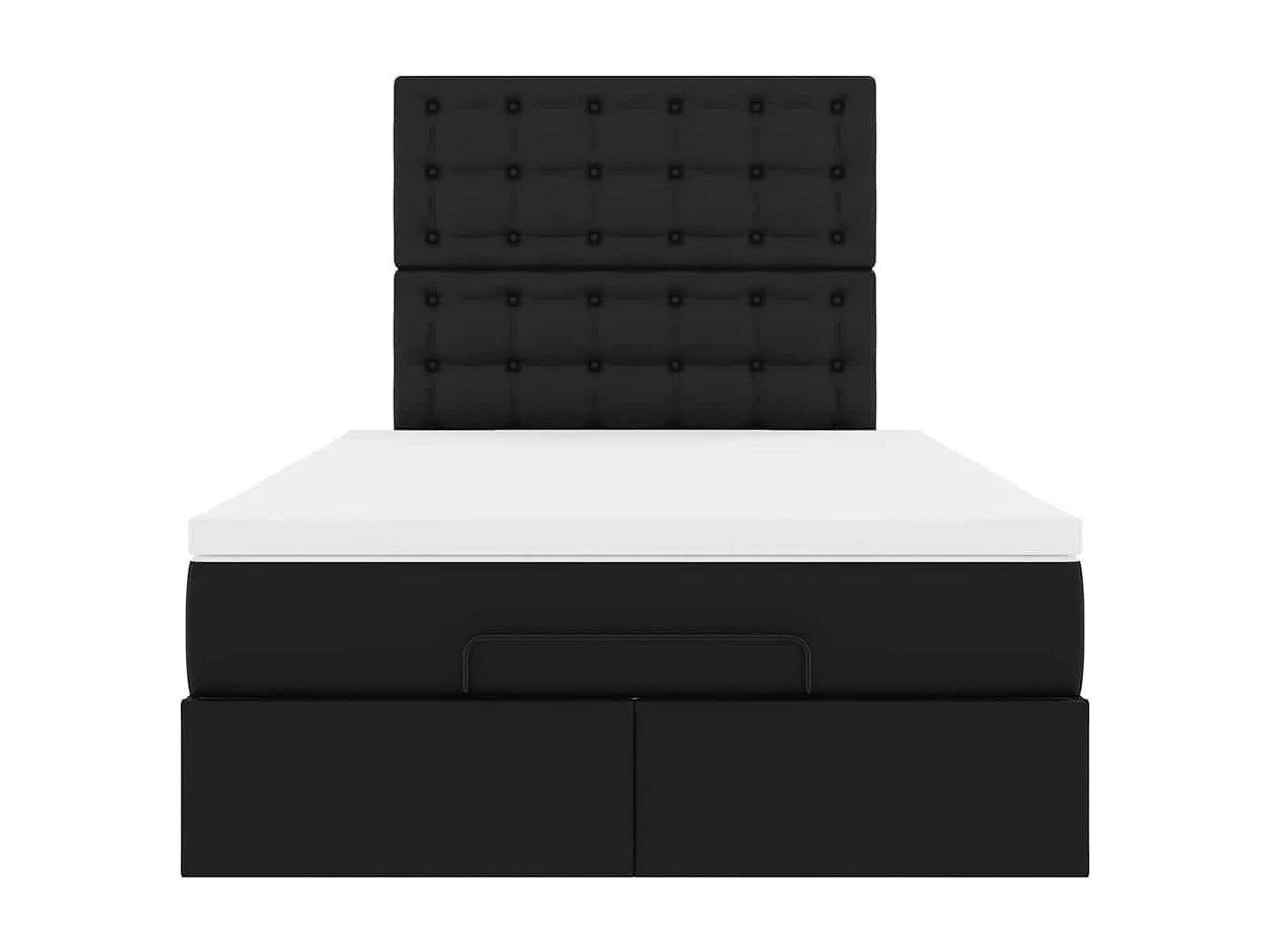 Cadre de lit ottoman avec matelas noir 120x190 cm similicuir