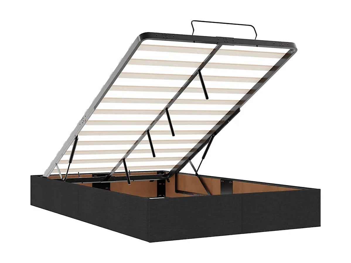 Cadre de lit ottoman avec matelas noir 120x190 cm similicuir