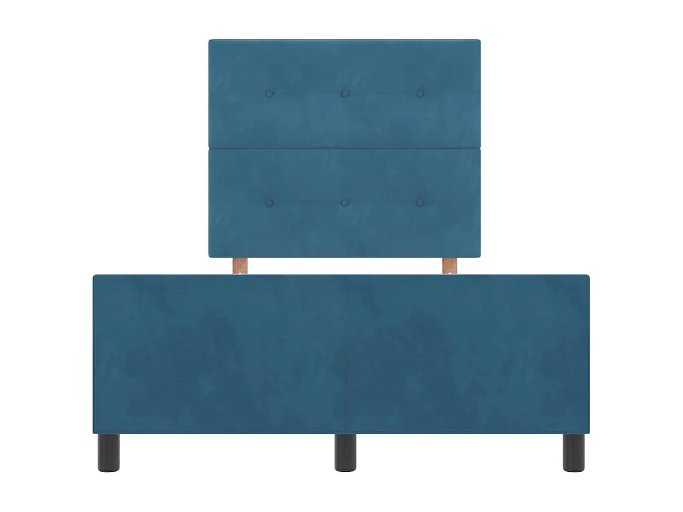 Lit à ressorts avec tête de lit Bleu foncé 120 x 200 cm Velours