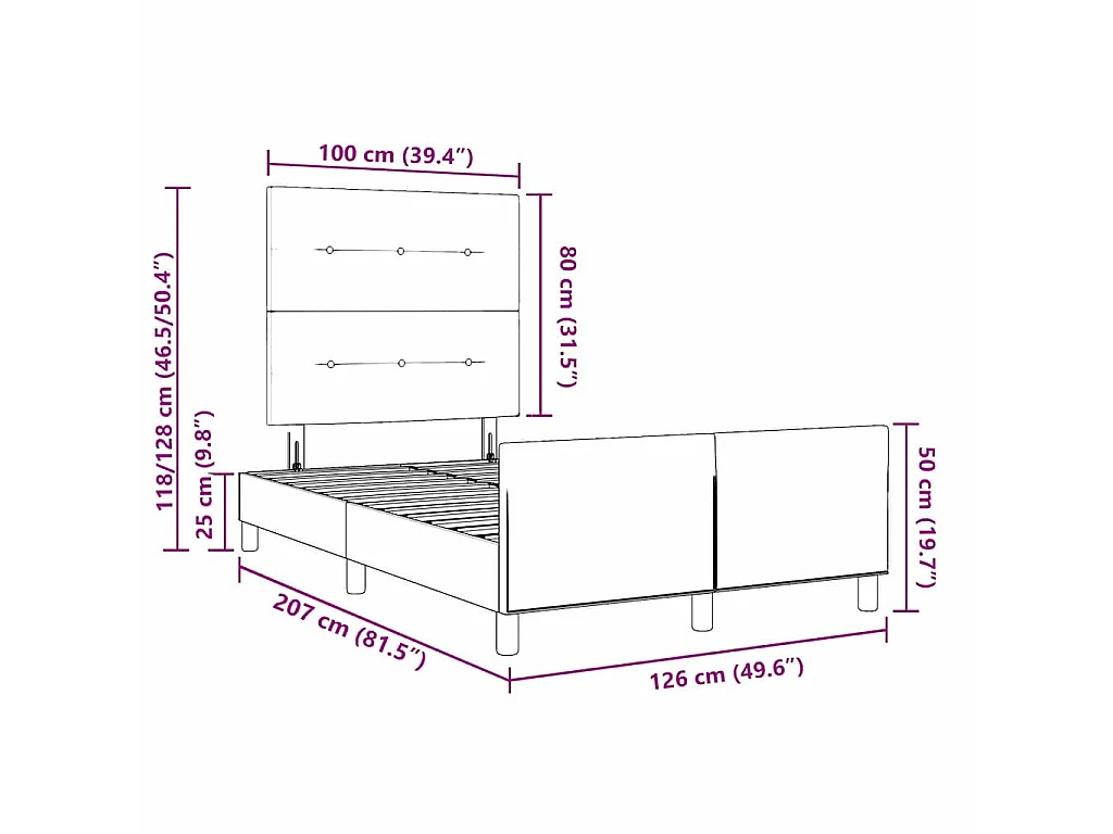 Boxspringbed met hoofdeinde Donkerblauw 120 x 200 cm Fluweel