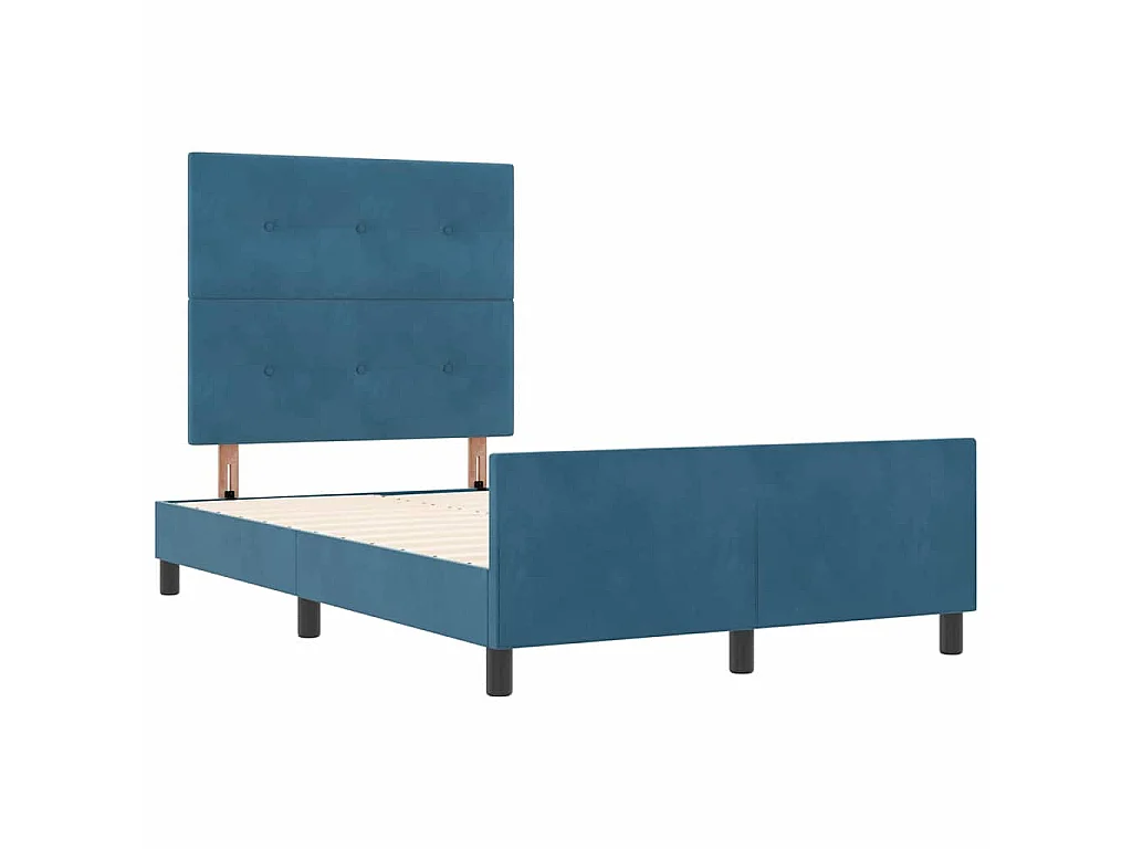 Boxspringbed met hoofdeinde Donkerblauw 120 x 200 cm Fluweel