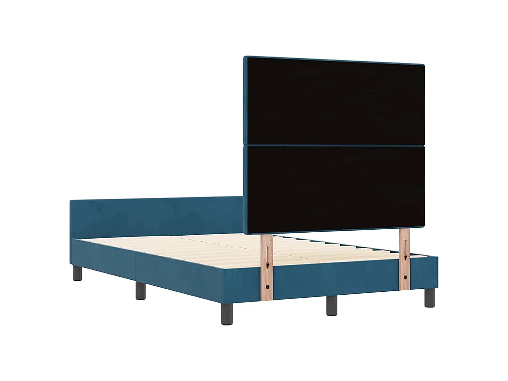 Boxspringbed met hoofdeinde Donkerblauw 120 x 200 cm Fluweel