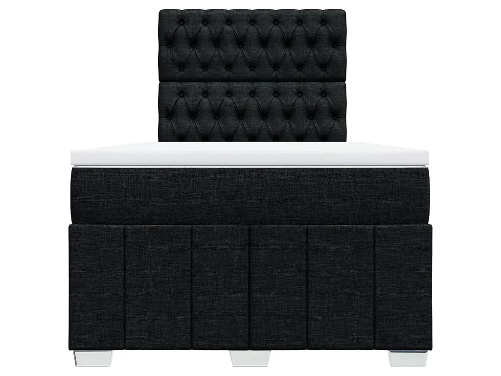 Cama box spring con colchón tela negro 120x190 cm