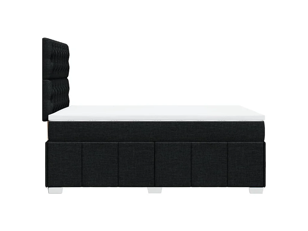 Cama box spring con colchón tela negro 120x190 cm