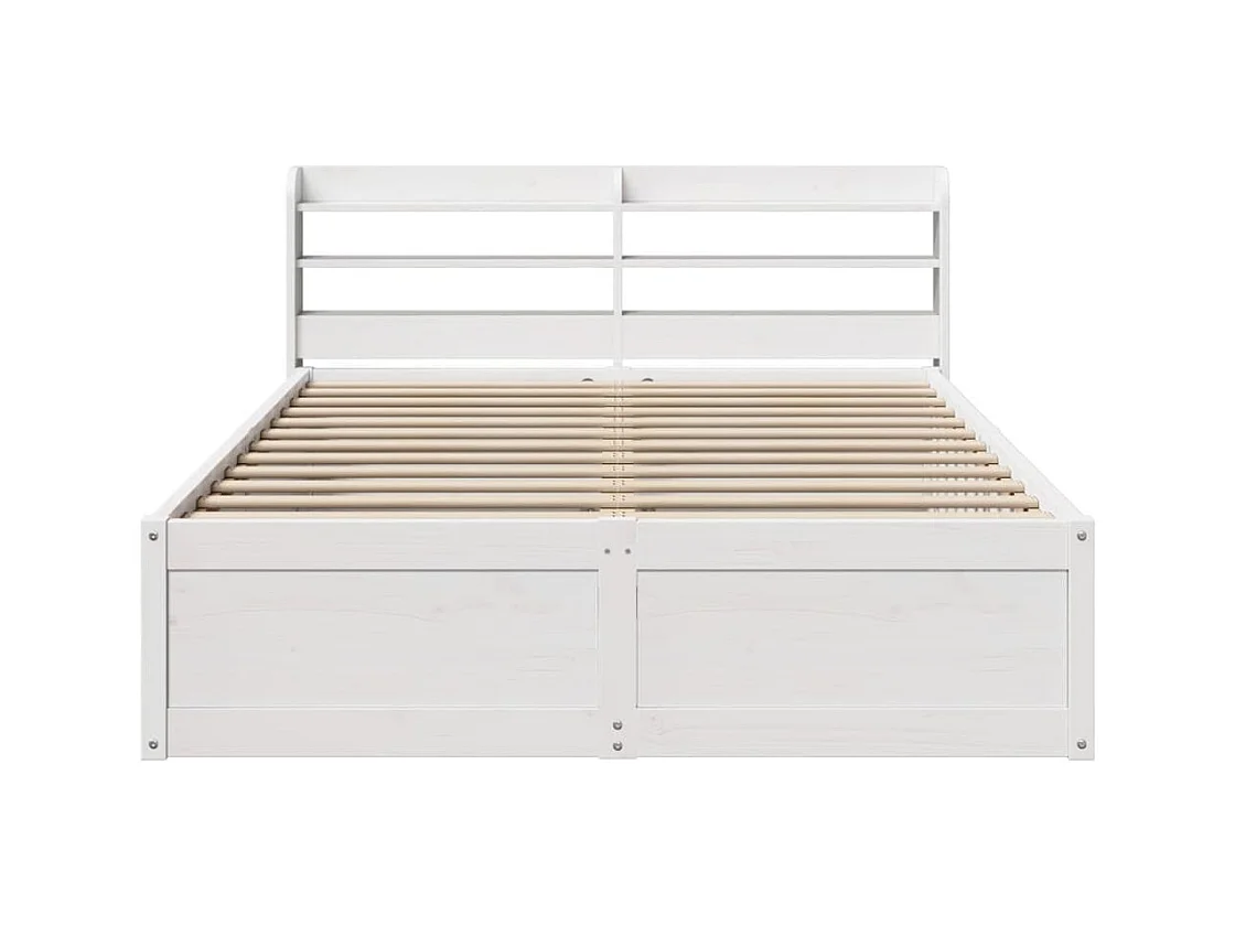 Cadre de lit avec tête de lit blanc 120x200 cm bois pin massif