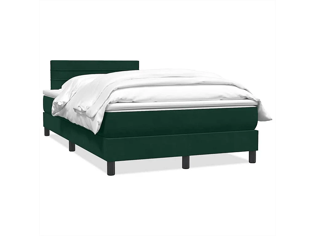 Sommier à lattes de lit et matelas vert foncé 120x220cm velours