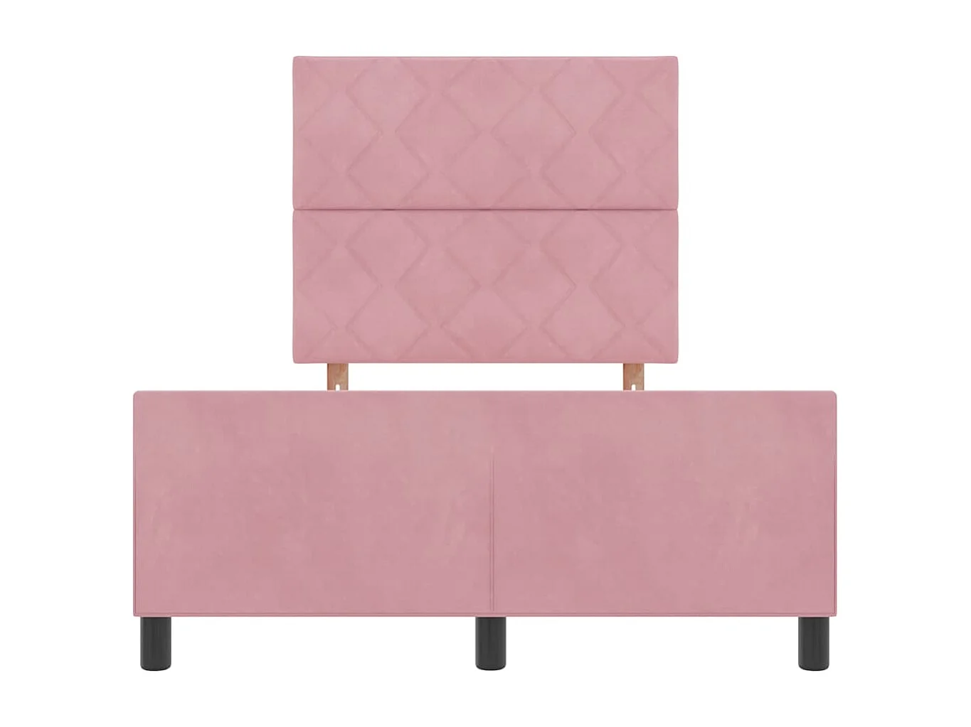 Lit à ressorts avec tête de lit Rose 120 x 200 cm Velours