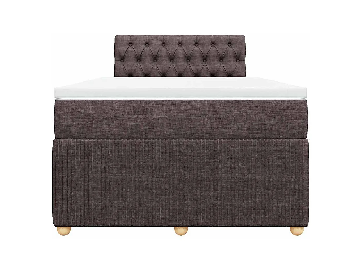 Sommier à lattes de lit et matelas marron foncé 120x190cm tissu