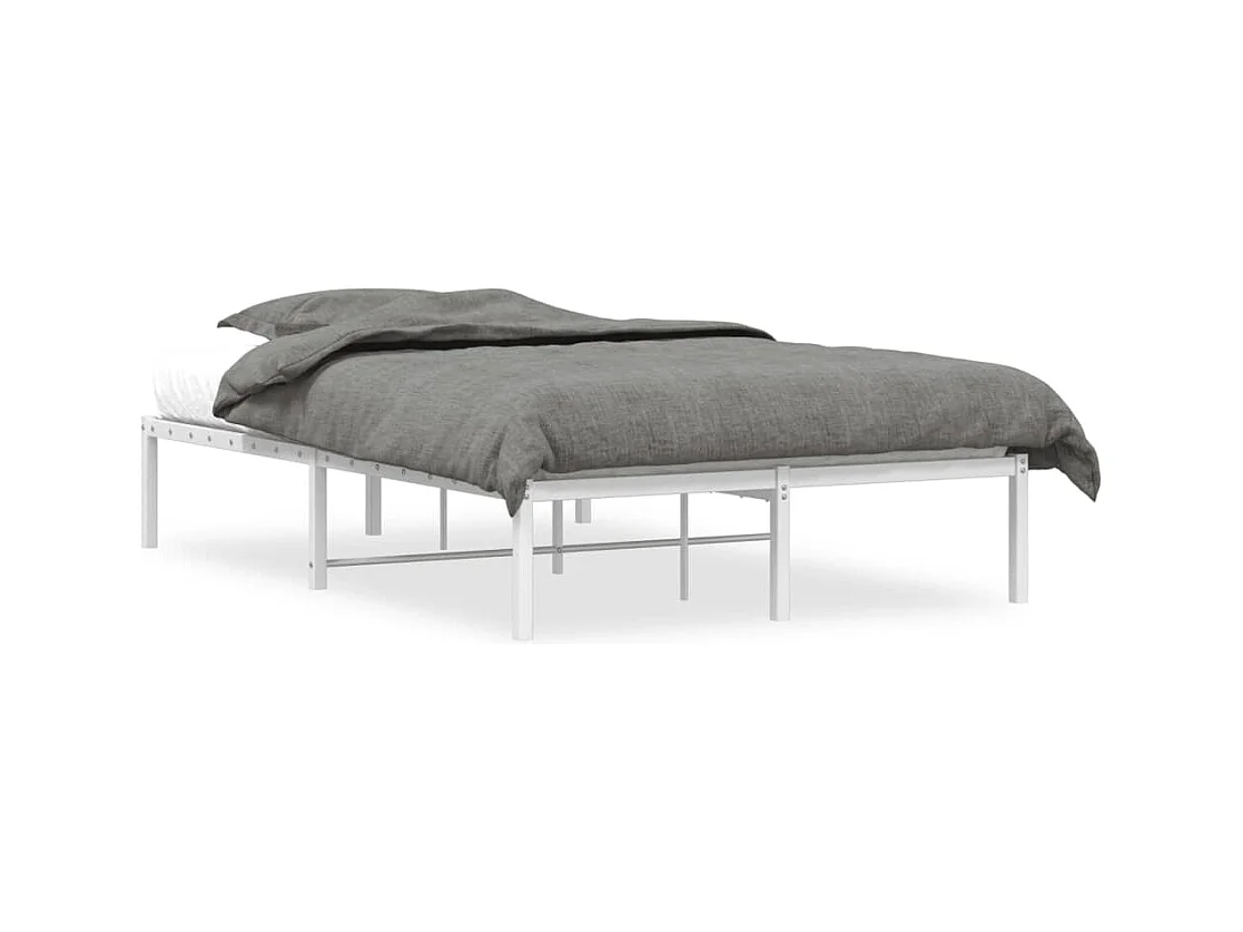 Cadre de lit métal sans matelas blanc 120x200 cm