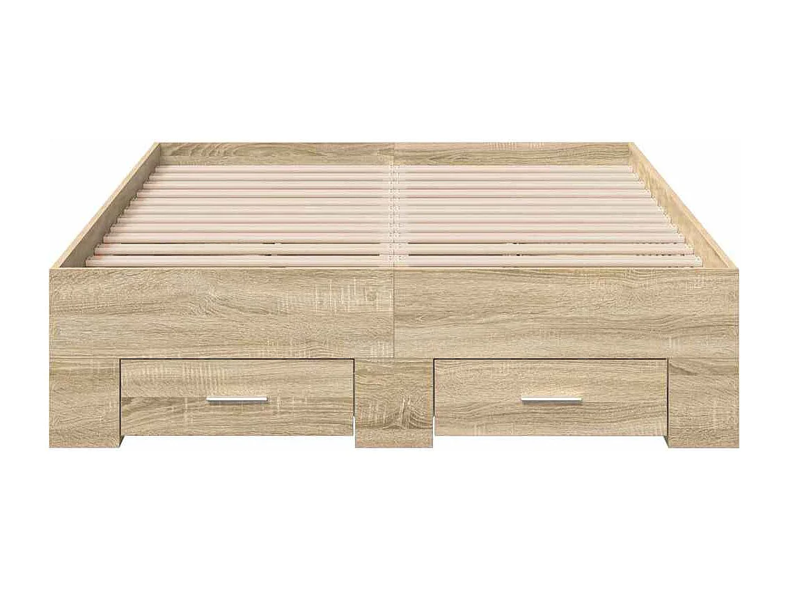 Bedframe met lade met opslag Bruin 120 x 190 cm Bewerkt hout