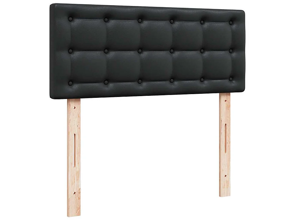 Struttura Letto Pouf con Materasso Nero 120x190 cm Similpelle