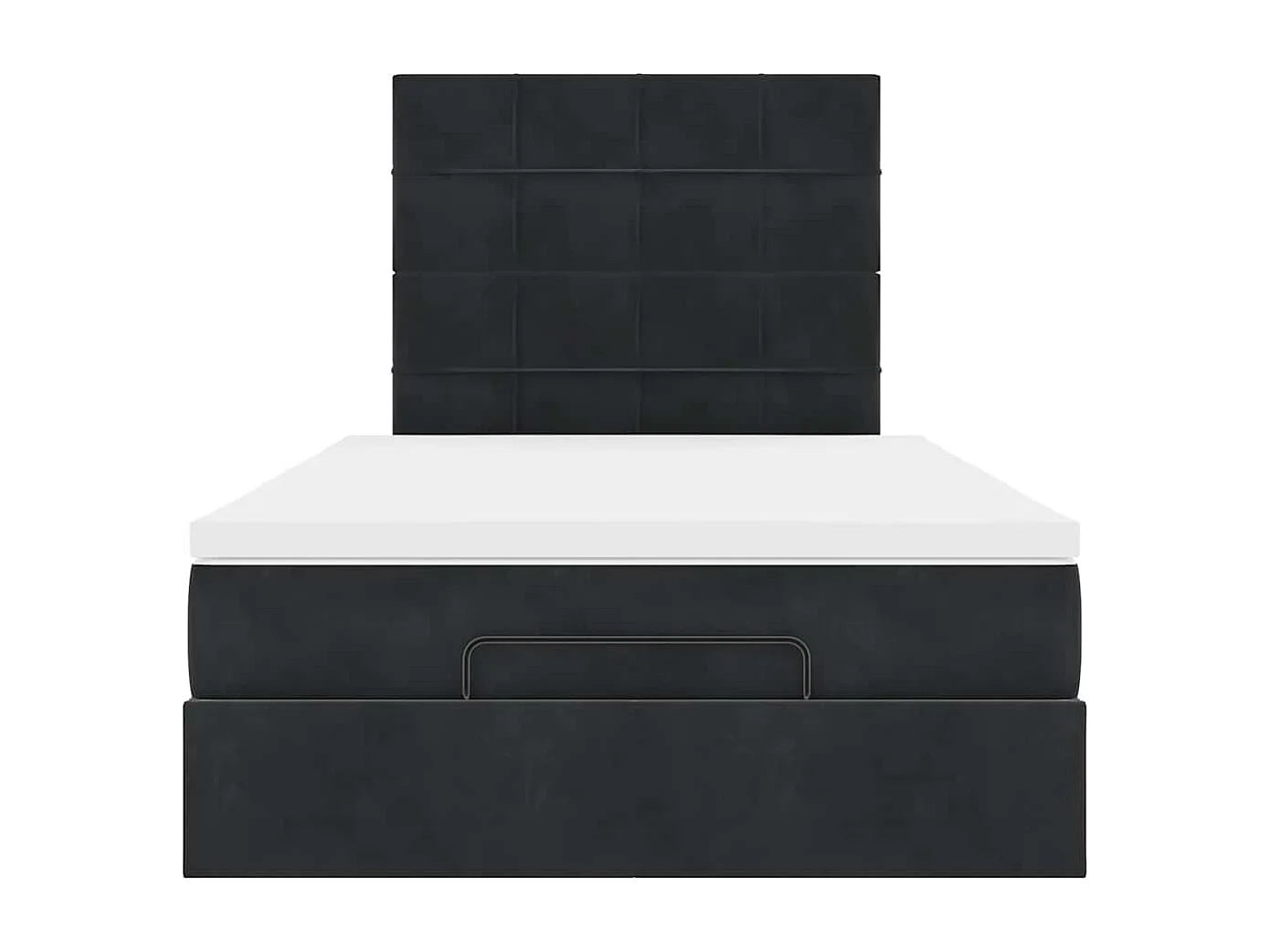 Estructura de cama otomana colchones terciopelo negro 120x200cm