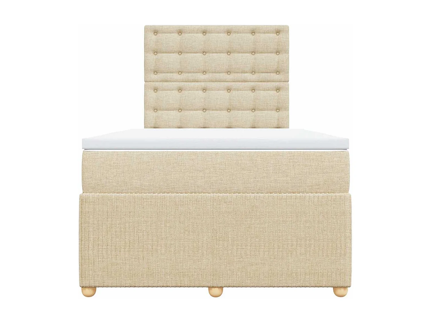 Boxspringbett mit Matratze Creme 120x190 cm Stoff