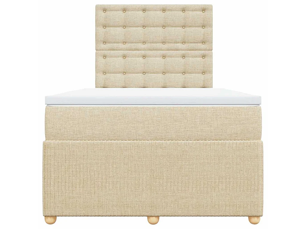 Sommier à lattes de lit avec matelas crème 120x190 cm tissu