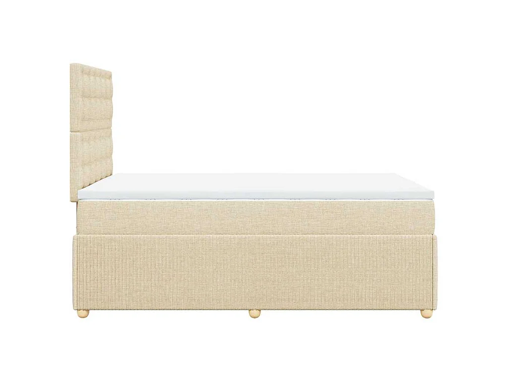 Sommier à lattes de lit avec matelas crème 120x190 cm tissu