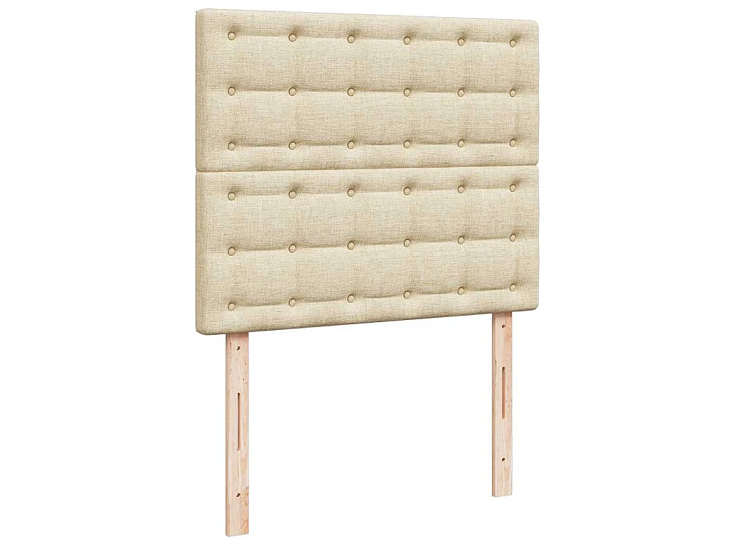 Sommier à lattes de lit avec matelas crème 120x190 cm tissu