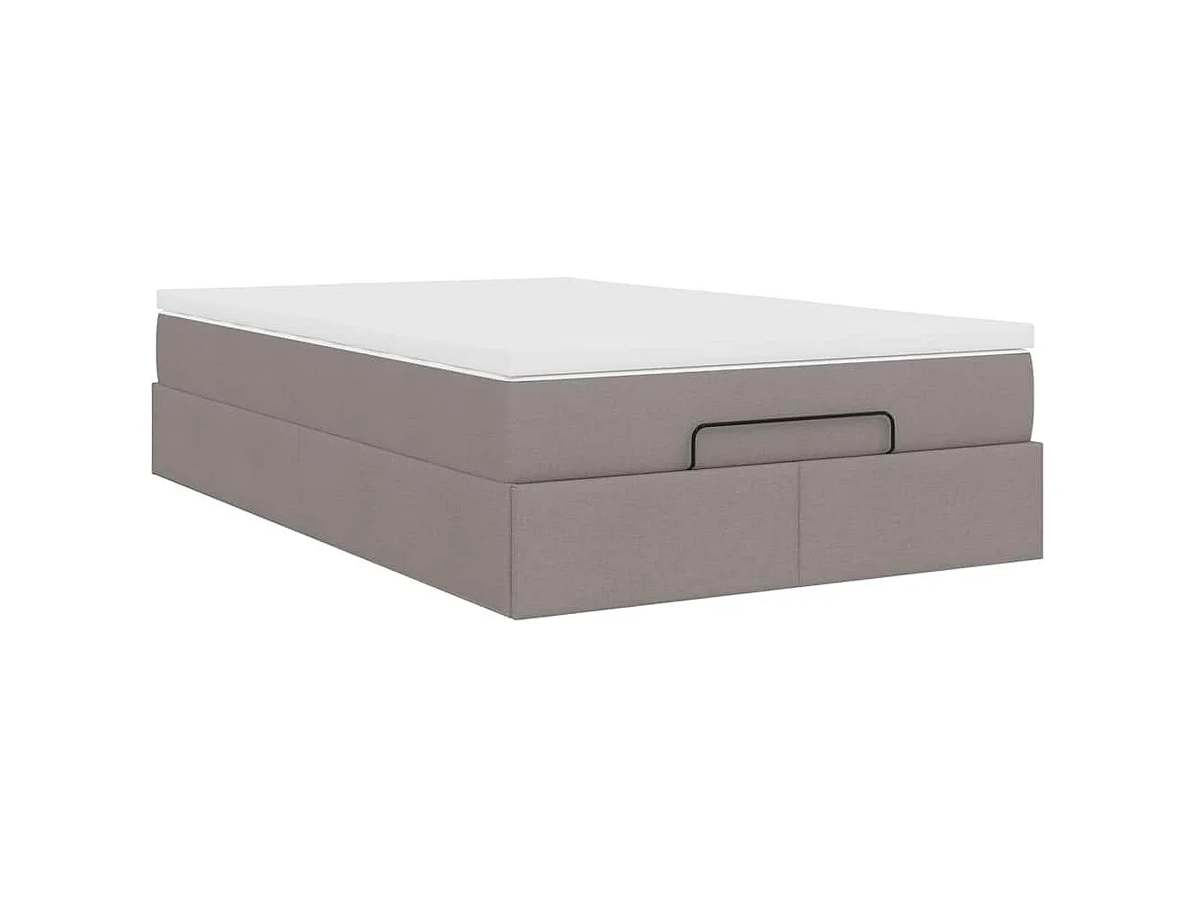 Cadre de lit ottoman avec matelas taupe 120x190 cm tissu