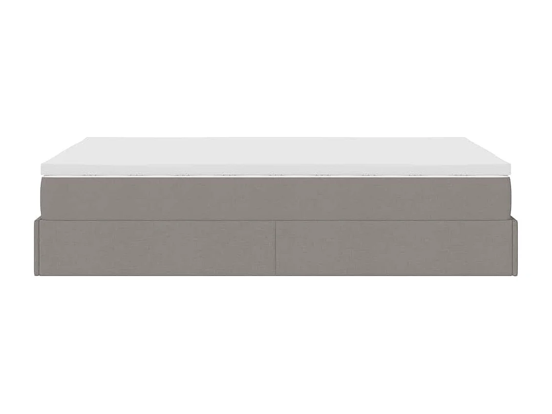 Cadre de lit ottoman avec matelas taupe 120x190 cm tissu