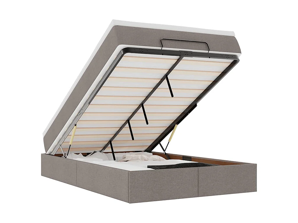 Ottoman bed met matras 120x190 cm stof taupe