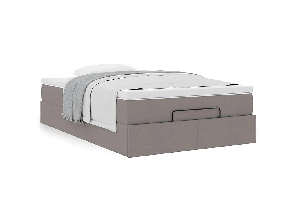 Ottoman bed met matras 120x190 cm stof taupe